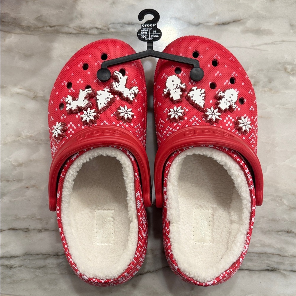 CROCS Red Festive Slippers